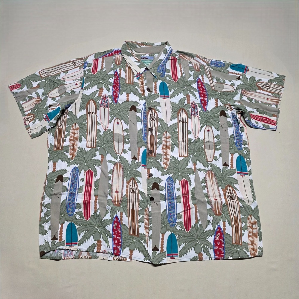 Reyn Spooner Hawaiian Shirt XXL Men Graphics Prin Button Up Vacation Classic Fit